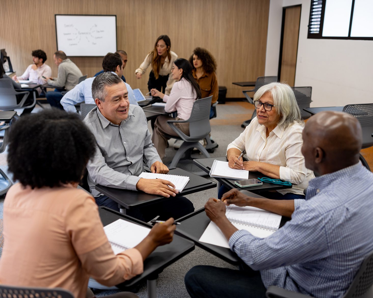 Diverse team collaborating in a meeting