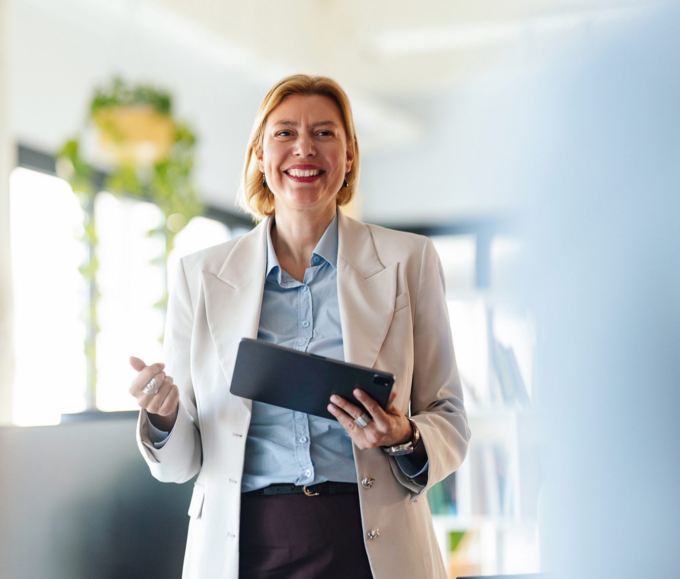 Businesswoman presenting in modern office