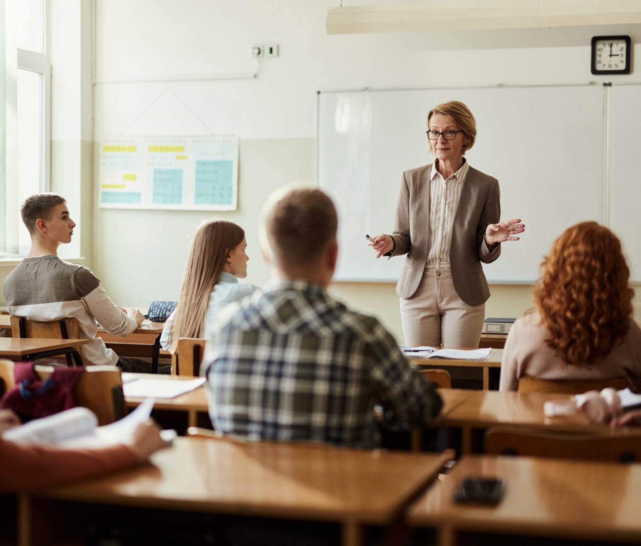 Educator speaking to a class